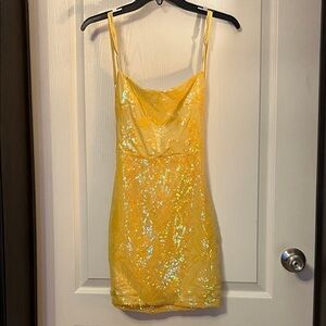 Yellow Sequin Dress